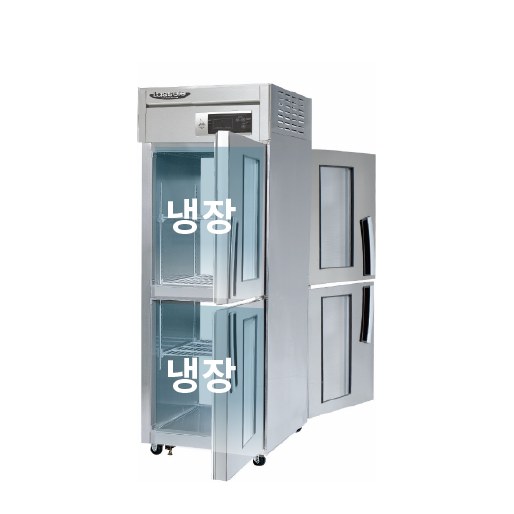 라셀르 간냉식 600L급 냉장2칸 (양문형 / 유리도어2) LP-525R-2G — 냉장고 리퍼 S급