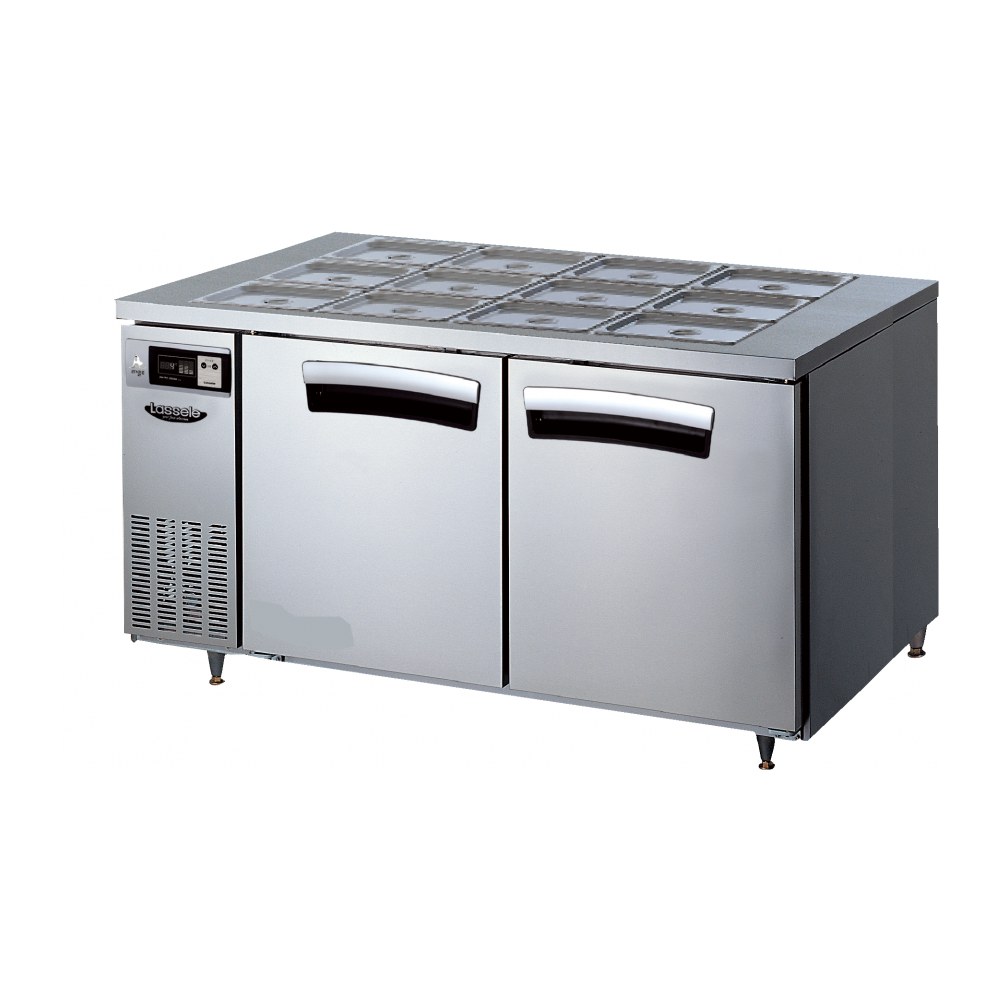 라셀르 간냉식 반찬형 1500 냉장2칸 테이블 LTB-1525R — 냉장고 리퍼 A급 (사진 1/2)